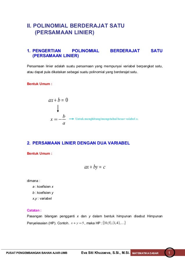 Persamaan Linier<script async src=