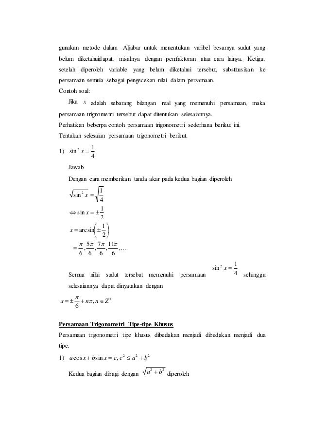Persamaan Trigonometri