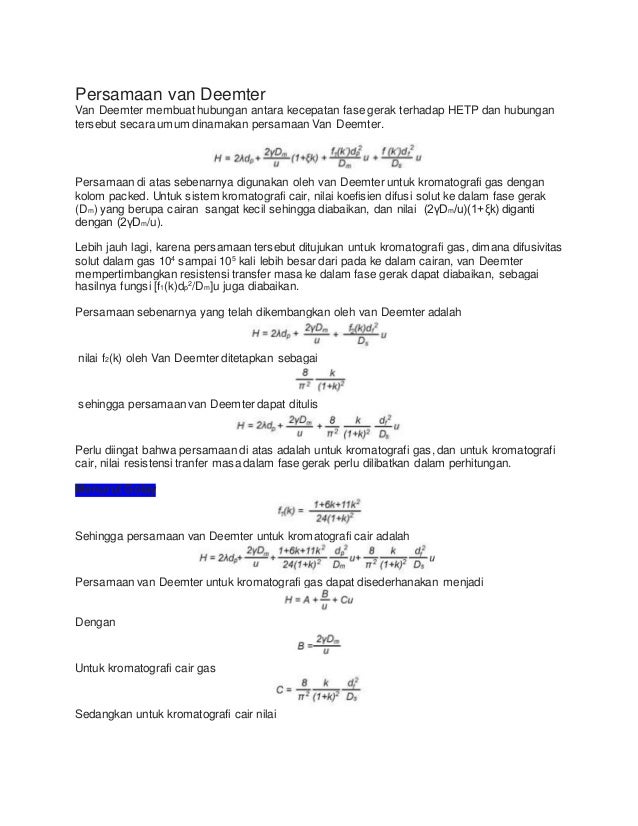 Persamaan Van Deemter