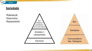 Sociedade
•Patriarcal;
•Guerreira;
•Expansionista.
10
 