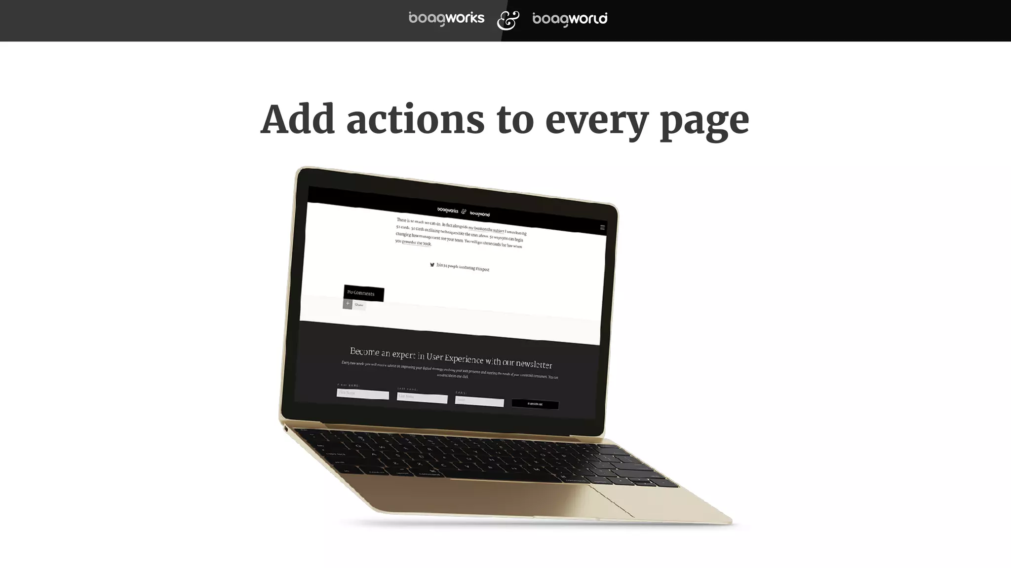 Add actions to every page
 