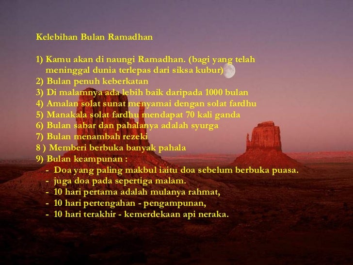 Persediaan Hadapi Puasa