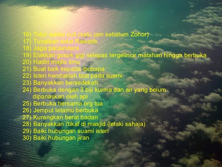 Persediaan Hadapi Puasa