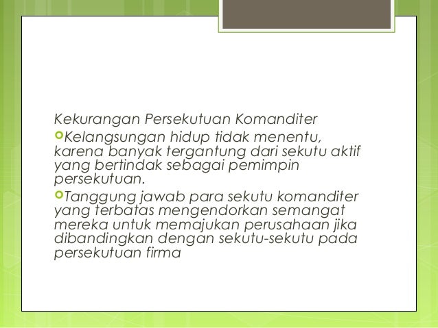 Persekutuan Komanditer