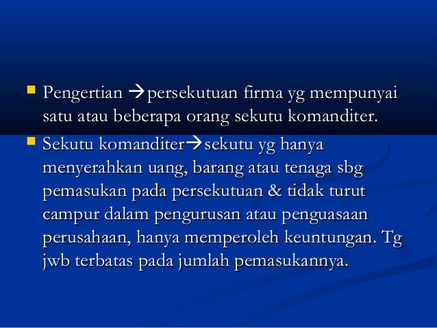 Persekutuan komanditer (cv)