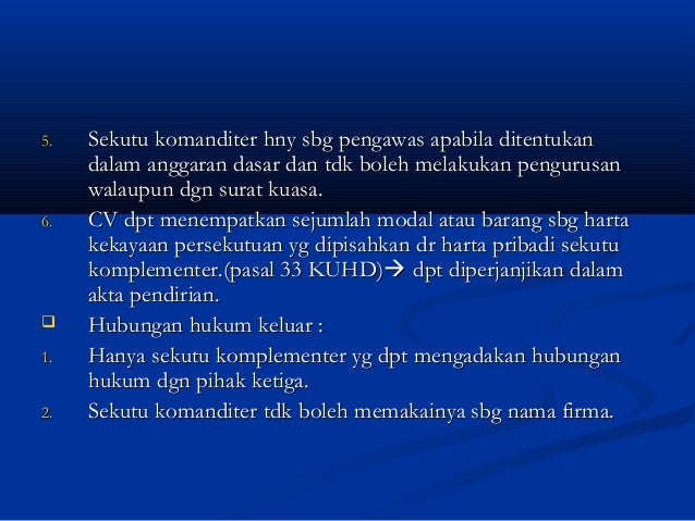 Persekutuan komanditer (cv)