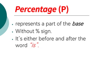 Understanding the Base, Rate, Percentage | PDF