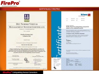 SERTIFIKASI FIREPRO
 
