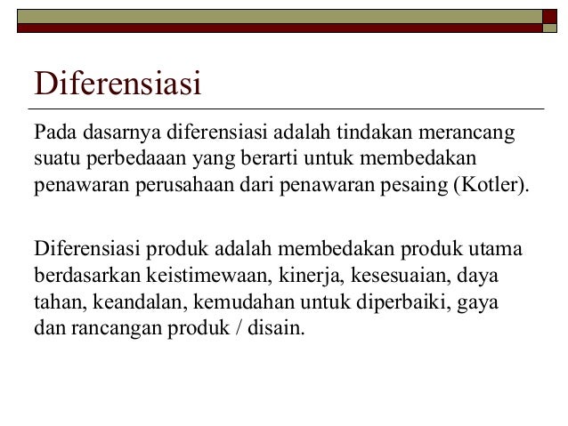 Segmentasi Pasar Positioning Dan Diferensiasi