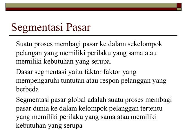 Segmentasi Pasar Positioning Dan Diferensiasi