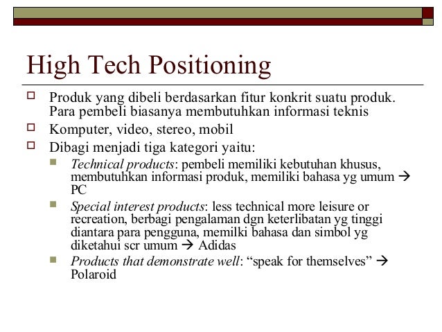 Segmentasi Pasar Positioning Dan Diferensiasi