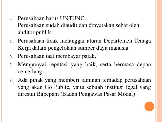 Persentation Investasi Pasar Modal Perusahaan Go Public