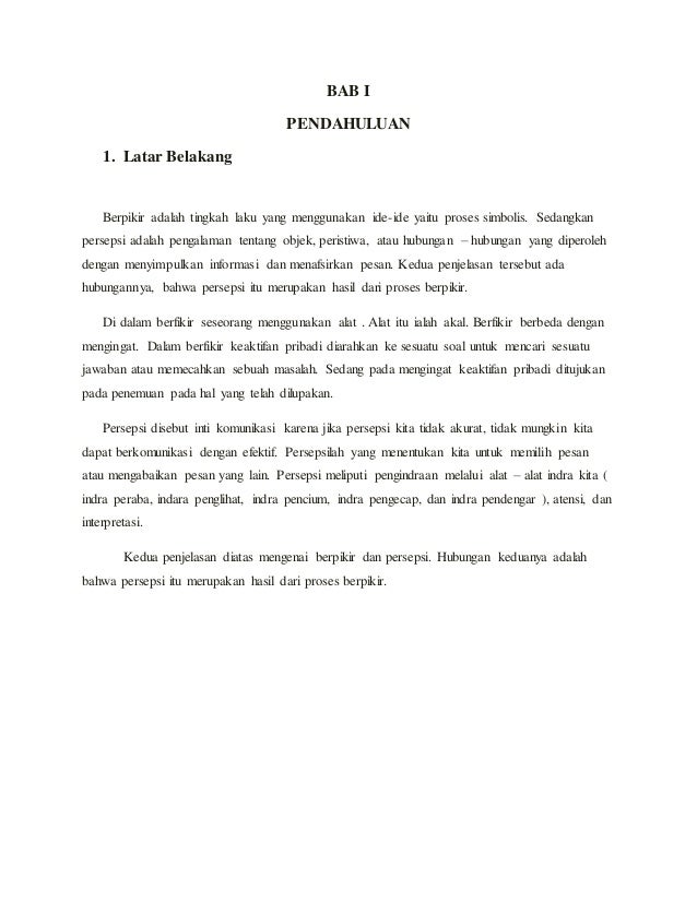 Persepsi Dan Berpikir
