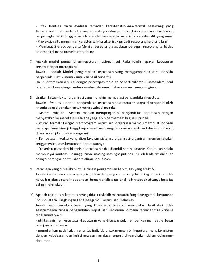 Persepsi Dan Pengambilan Keputusan Individu