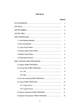 lembar pengesahan, kata pengantar, daftar isi, daftar gambar, daftar