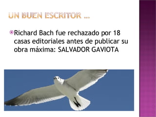 Richard Bach fue rechazado por 18 casas editoriales antes de publicar su obra máxima: SALVADOR GAVIOTA 
