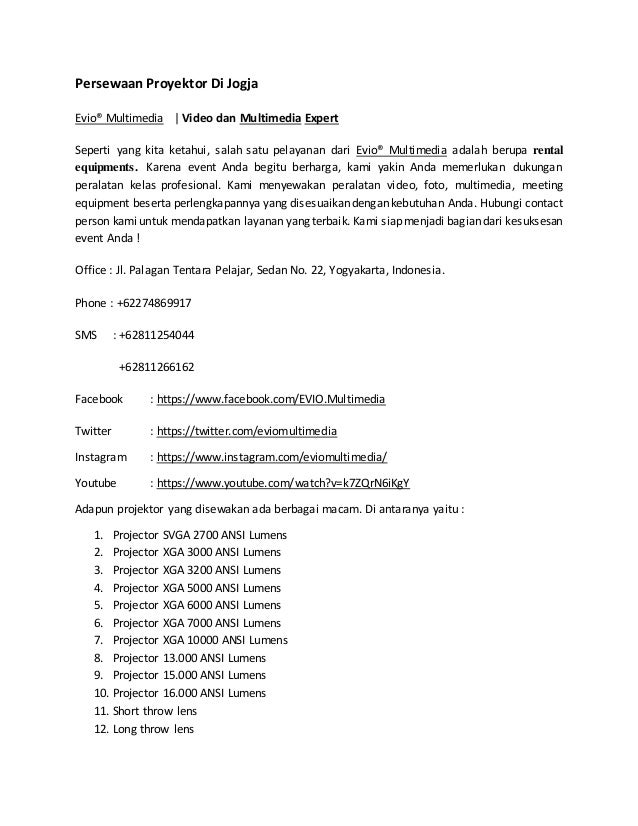 Contoh Surat Penawaran Jasa Video Shooting - Contoh Surat