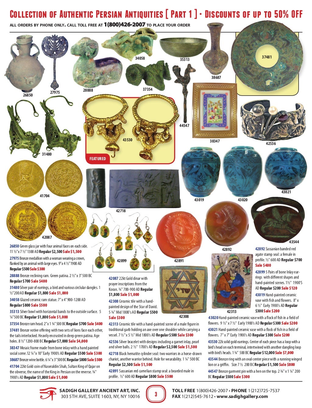 Sadigh Gallery Authentic Persian Artifacts Part 1