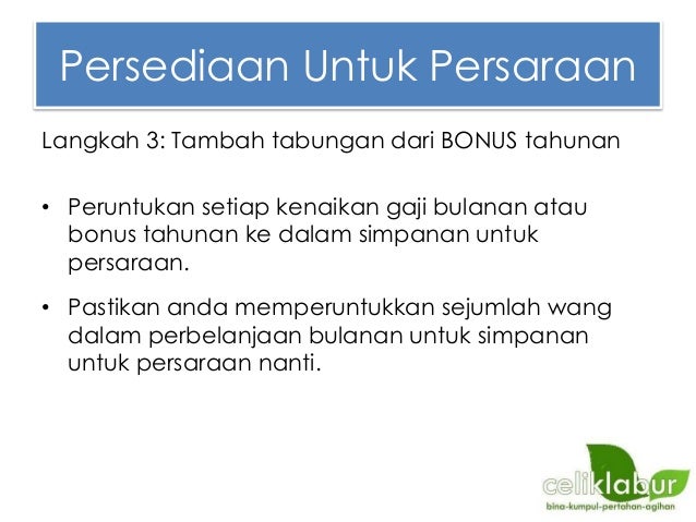 Persiapan dan Persediaan Untuk Persaraan Idaman
