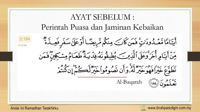 Indahnya Kefardhuan Puasa Dalam Surah al-Baqarah