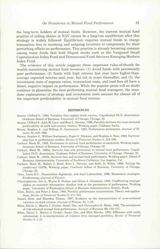 Persistence inmutualfundperformance carhart | PDF