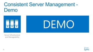 DEMO
     Server Infrastructure
      and Manageability




31
 