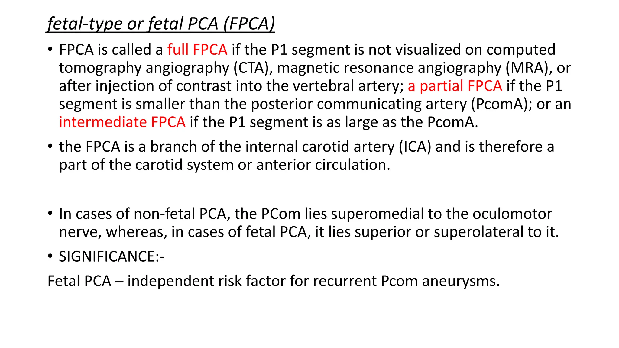 Persistent fetal circulation of brain pptx