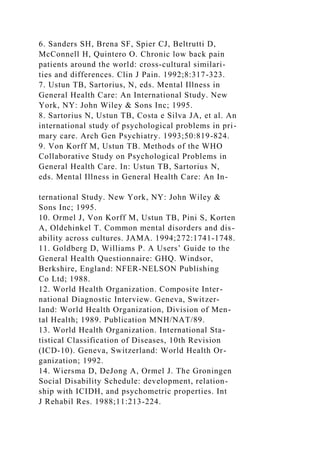 Persistent Pain and Well-beingA World Health Organization St.docx