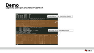 DemoDeploying Storage Containers in OpenShift
 