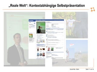 „ Reale Welt“: Kontextabhängige Selbstpräsentation http://www.colinupton.com/illus/images/cyberillo1.jpg 