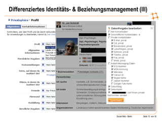 Differenziertes Identitäts- & Beziehungsmanagement (III) 