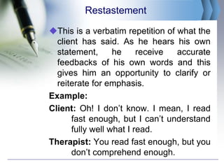 Restating Communication Person centered | PPTX