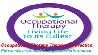 Occupational Therapy Theory and Practice
Person-Environment-Occupation-Performance
 