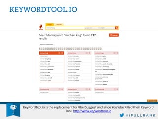 KeywordTool.io is the replacement for UberSuggest and since YouTube Killed their Keyword Tool. http://www.keywordtool.io  