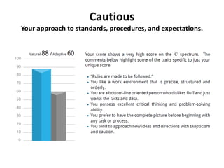 Cautious
Your approach to standards, procedures, and expectations.
 