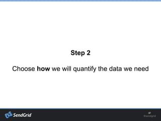 Step 2 
Choose how we will quantify the data we need 
 