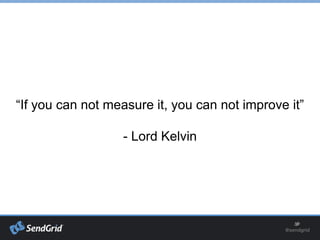 “If you can not measure it, you can not improve it” 
- Lord Kelvin 
 
