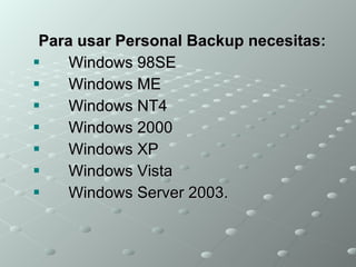 Personal Backup | PPT