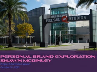 PERSONAL BRAND EXPLORATION


Sha
wn McGinley


Project &Portfolio I:Week 1


October3rd, 2021
 
