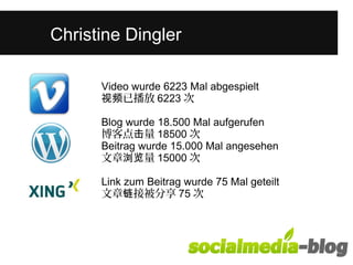 Was unterscheidet diese junge Frau 
Cvhornis tainned Derinegnl einr ihrem Alter? 
Video wurde 6223 Mal abgespielt 
视频已播放6223次 
Blog wurde 18.500 Mal aufgerufen 
博客点击量18500次 
Beitrag wurde 15.000 Mal angesehen 
文章浏览量15000次 
Link zum Beitrag wurde 75 Mal geteilt 
文章链接被分享75次 
 