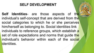 Self Development In Society Comprehensive Guide to Personal Development and Values Education | PPTX