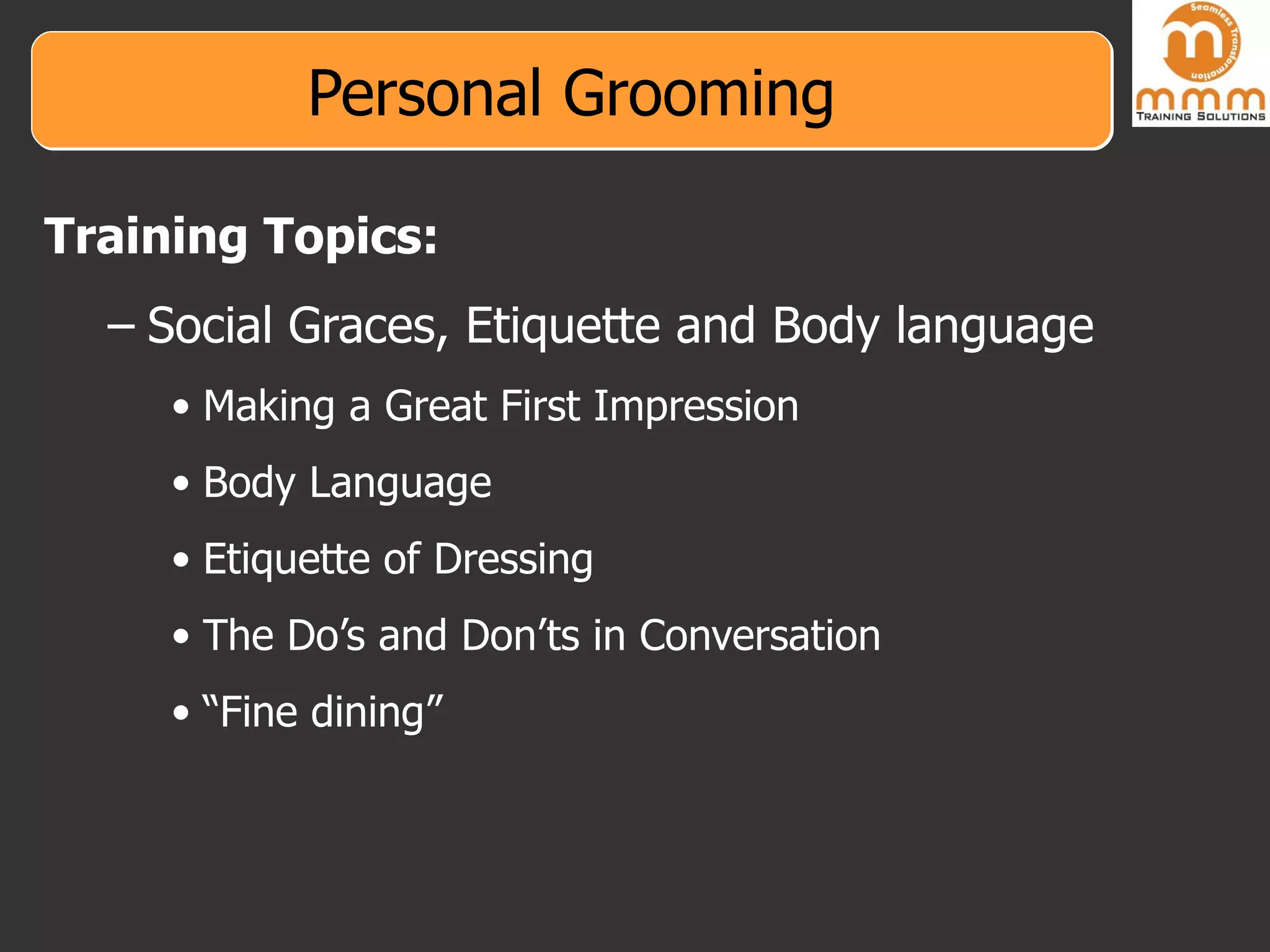Personal Grooming PPT