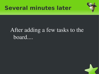 Several minutes later



    After adding a few tasks to the 
     board....




                     
 