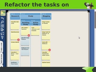 Refactor the tasks on
Kanban




               
 