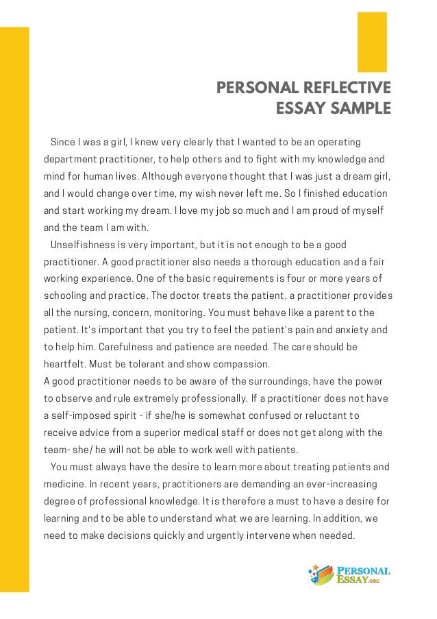 Examples of personal reflective essays