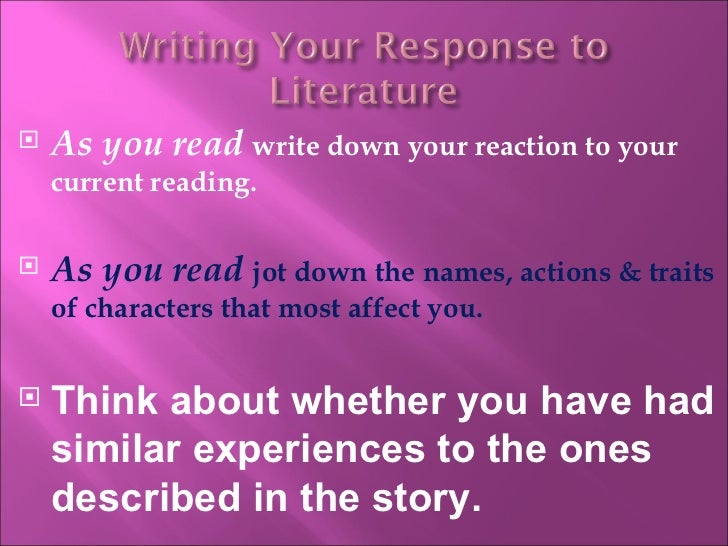 How to write a good response to literature