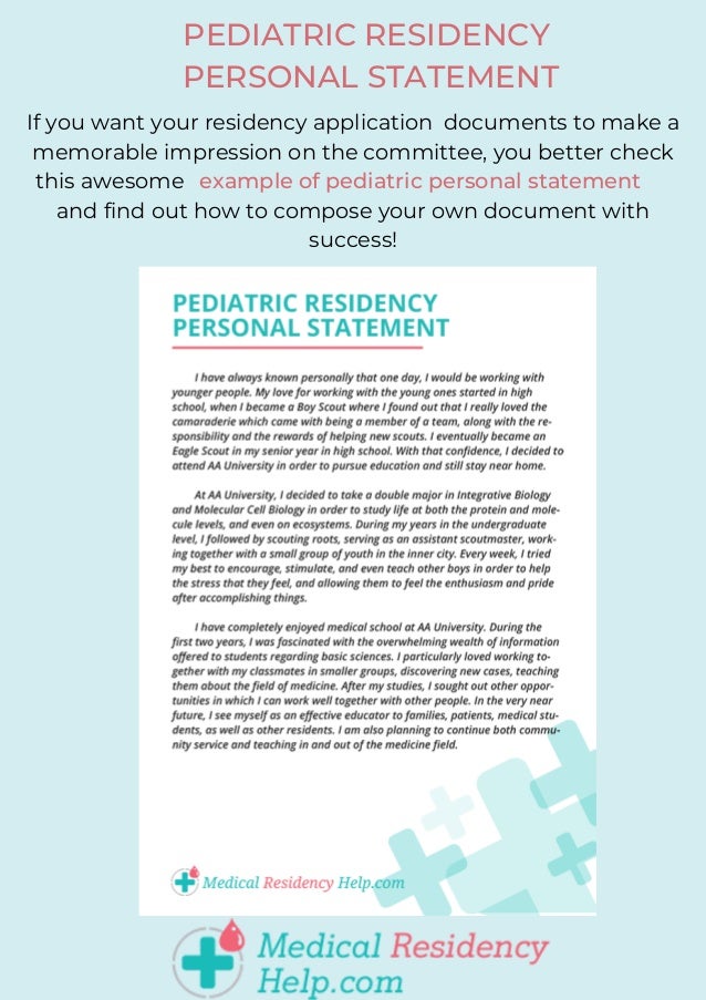 Residency application personal statement