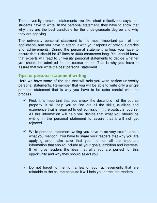 what to write in personal statement for university