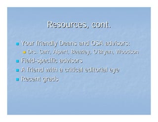 Personal Statement Workshop 2008