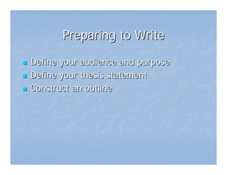 Personal Statement Workshop 2008